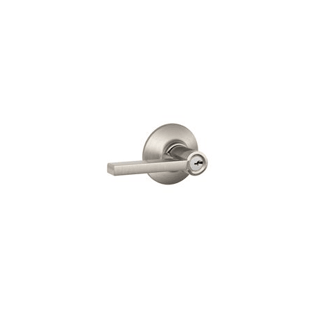 A large image of the Schlage F80-LAT Satin Nickel