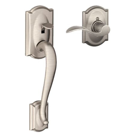 A large image of the Schlage FE285-CAM-ACC-CAM-RH Satin Nickel