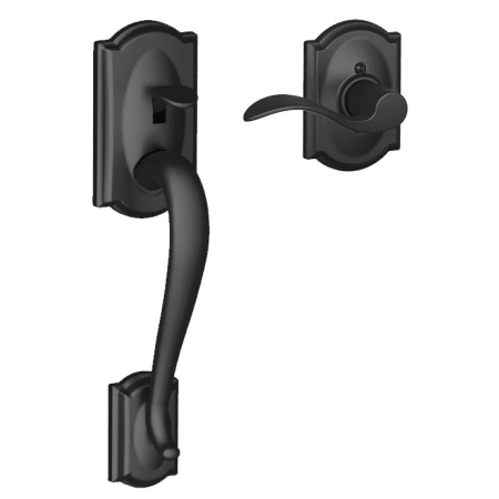 A large image of the Schlage FE285-CAM-ACC-CAM-RH Matte Black