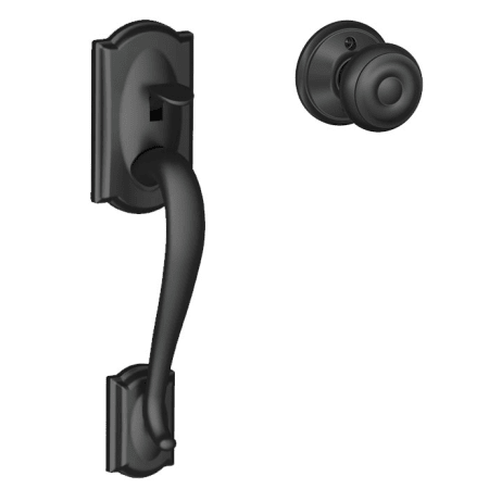 A large image of the Schlage FE285-CAM-GEO Matte Black