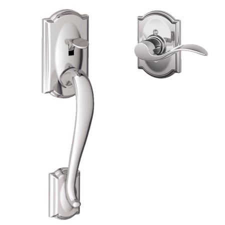 A large image of the Schlage FE285-CAM-ACC-CAM-LH Polished Chrome