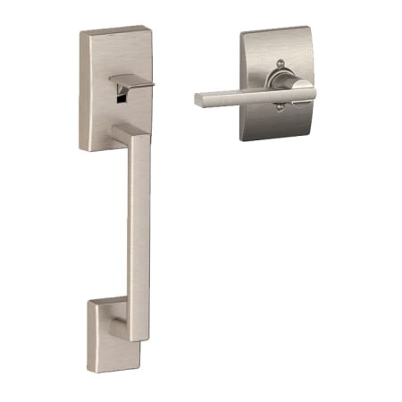 A large image of the Schlage FE285-CEN-LAT-CEN Satin Nickel