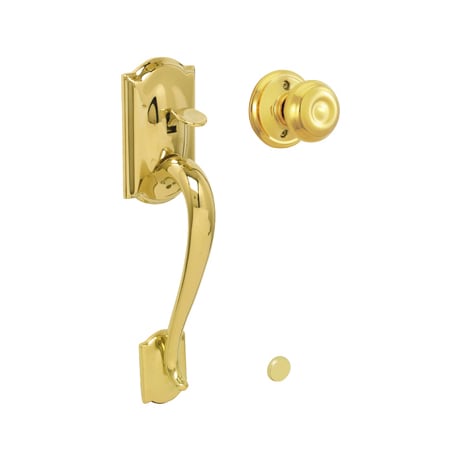 A large image of the Schlage FE285-CAM-GEO Lifetime Polished Brass