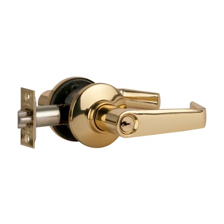 A large image of the Schlage S51PD-SAT Polished Brass