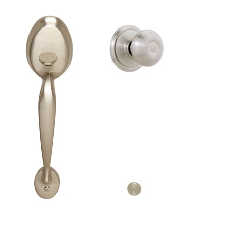 A large image of the Schlage FE285-PLY-GEO Satin Nickel