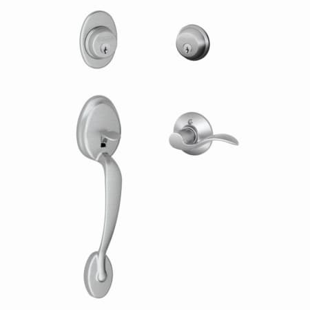 A large image of the Schlage F62-PLY-ACC-LH Satin Chrome