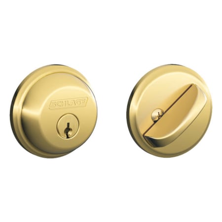 A large image of the Schlage B60 Lifetime Polished Brass