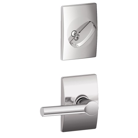 A large image of the Schlage F59-BRW-CEN Polished Chrome