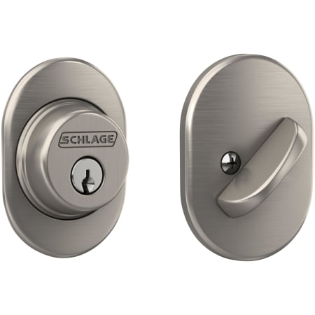 A large image of the Schlage B60-RMN Satin Nickel