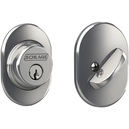 A large image of the Schlage B60-RMN Bright Chrome