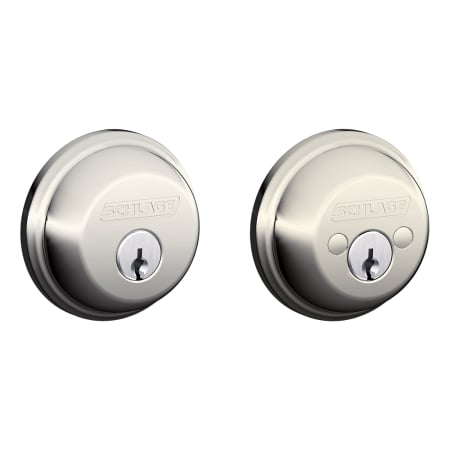 A large image of the Schlage B62 Polished Nickel