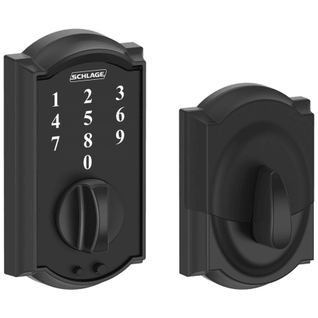 A large image of the Schlage BE375-CAM Matte Black