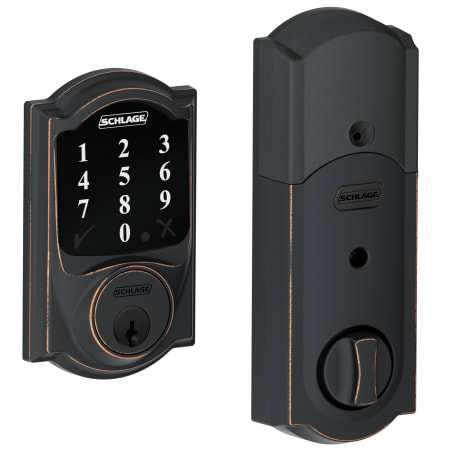 A large image of the Schlage BE468-CAM Aged Bronze