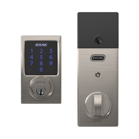 A large image of the Schlage BE469NX-CEN Satin Nickel