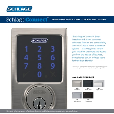 A large image of the Schlage BE469NX-CEN Alternate View
