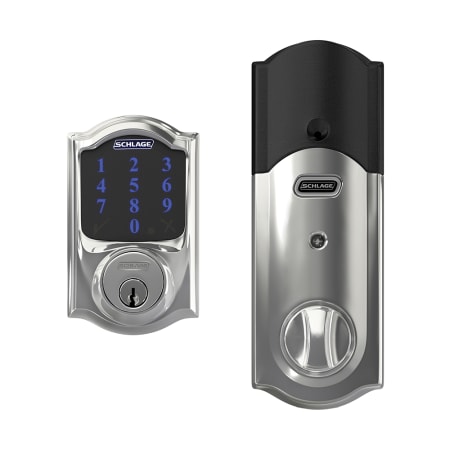 A large image of the Schlage BE469NX-CAM Polished Chrome