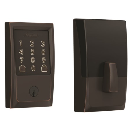 A large image of the Schlage BE489WB-CEN Aged Bronze