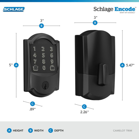 A large image of the Schlage BE489WB-CAM Alternate Image