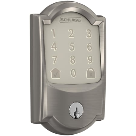 A large image of the Schlage BE489WB-CAM Satin Nickel