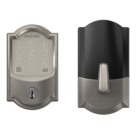 A large image of the Schlage BE489WB-CAM Satin Nickel