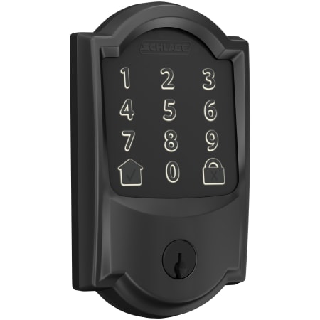 A large image of the Schlage BE489WB-CAM Matte Black
