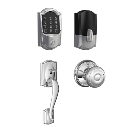A large image of the Schlage BE489WB-CAM-GEO-CAM Polished Chrome