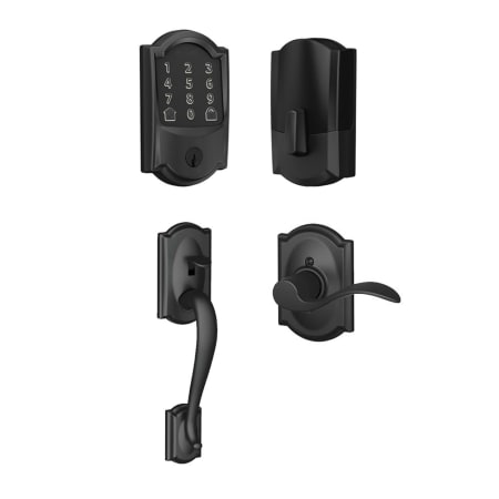 A large image of the Schlage BE489WB-CAM-ACC-CAM-RH Matte Black