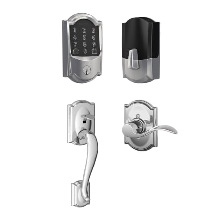 A large image of the Schlage BE489WB-CAM-ACC-CAM-RH Polished Chrome