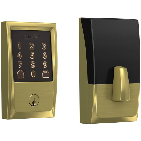 A large image of the Schlage BE489WB-CEN Satin Brass