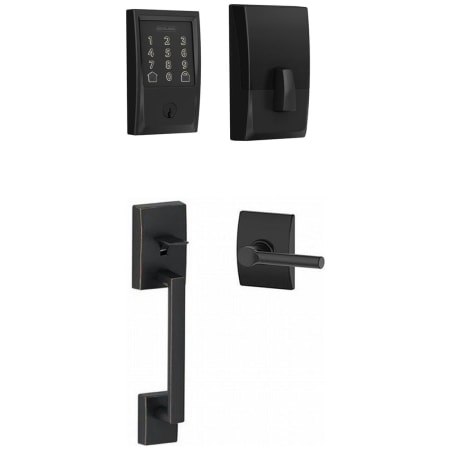 A large image of the Schlage BE489WB-CEN-BRW-CEN Matte Black