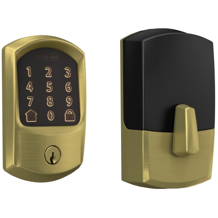 A large image of the Schlage BE489WB-GRW Satin Brass