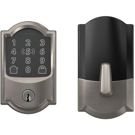 A large image of the Schlage BE499WB-CAM Satin Nickel