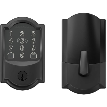 A large image of the Schlage BE499WB-CAM Matte Black