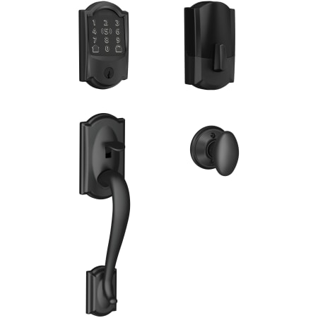 A large image of the Schlage BE499WB-CAM-SIE Matte Black