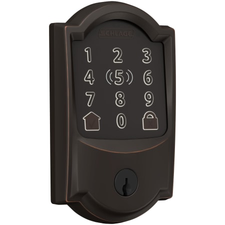 A large image of the Schlage BE499WB-CAM Aged Bronze
