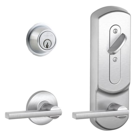A large image of the Schlage CS210PD-LAT-PLY Satin Chrome