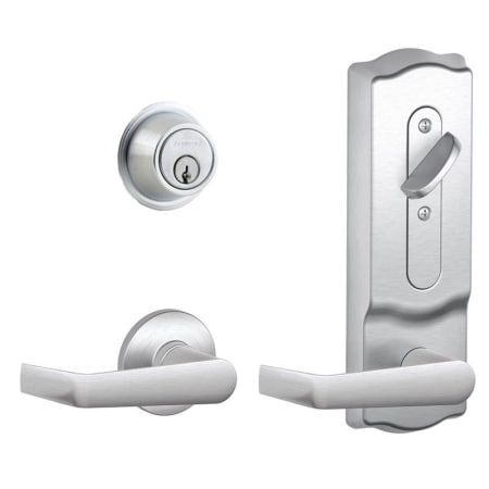 A large image of the Schlage CS210RD-SAT-CAM Satin Chrome