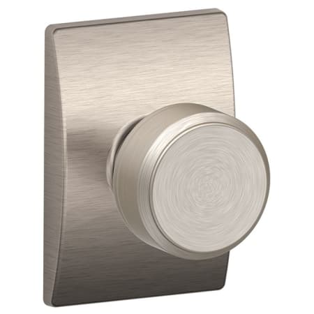 A large image of the Schlage F10-BWE-CEN Satin Nickel