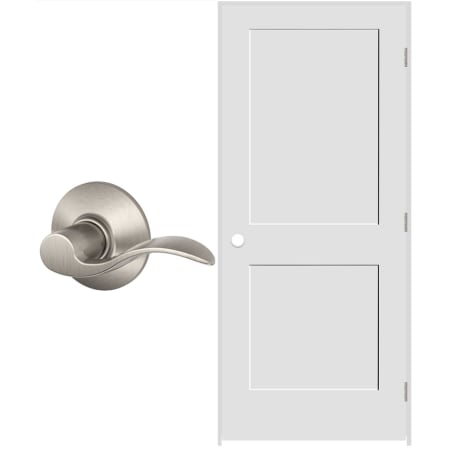 A large image of the Schlage F10ACC-24688402RH6916 Satin Nickel