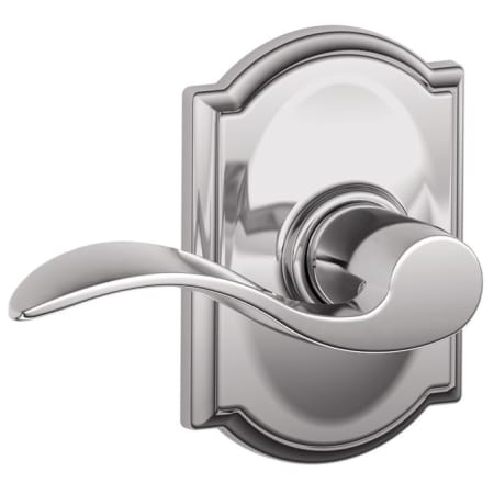 A large image of the Schlage F10-ACC-CAM Polished Chrome