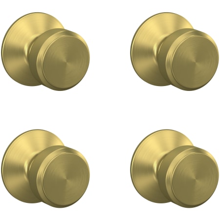 A large image of the Schlage F10-BWE-4PACK Satin Brass