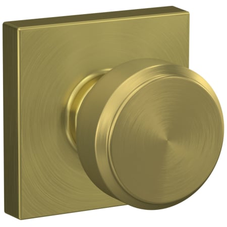 A large image of the Schlage F10-BWE-COL Satin Brass