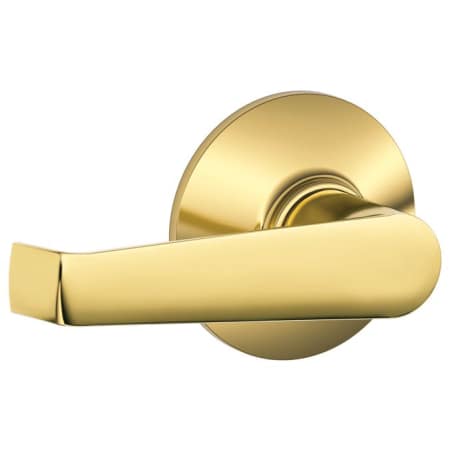 A large image of the Schlage F10-ELA Polished Brass