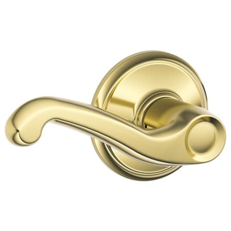 A large image of the Schlage F10-FLA Lifetime Polished Brass