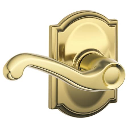 A large image of the Schlage F10-FLA-CAM Lifetime Polished Brass