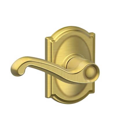 A large image of the Schlage F10-FLA-CAM Satin Brass