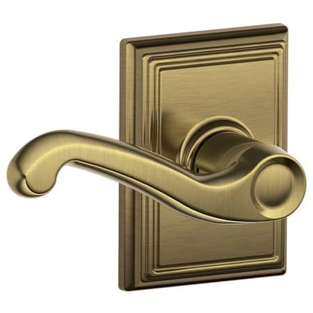 A large image of the Schlage F10-FLA-ADD Antique Brass