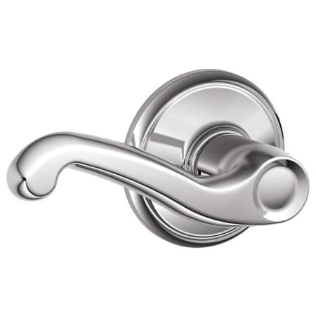 A large image of the Schlage F10-FLA Polished Chrome