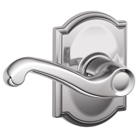A large image of the Schlage F10-FLA-CAM Polished Chrome