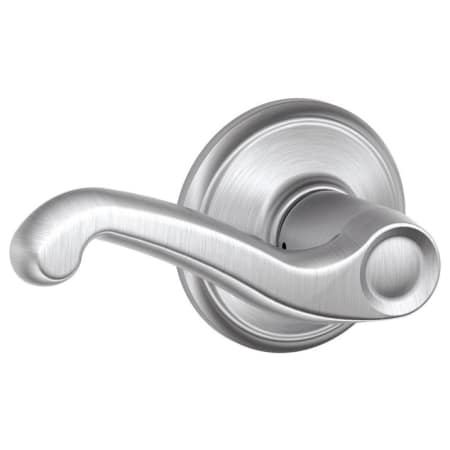 A large image of the Schlage F10-FLA Satin Chrome